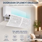 Hpytech Klima Hava Yönlendirici Filtreli Deflektör | 90 Cm'ye Kadar Uyumlu | Delme Gerektirmeyen Kolay Kurulum