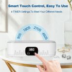 Hpytech Ultrasonik Temizleme Cihazı 400ML Gözlük Takı Saat Temizleyici | Dijital Zaman Ayarlı Ultrasonic Cleaner | Derin Temizlik Makinesi - Beyaz