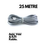 HQ SPEED HqSpeed 25 Metre RJ11 Telefon ADSL VDSL Modem Bağlantı Kablosu – Uzun Mesafede Güçlü Sinyal Fiber İnternet Hat Kablosu