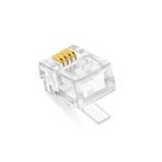 HQ SPEED HqSpeed RJ11 6P4C Telefon Jakı 100 Adet – 4 Pin Konnektör Telefon Kablosu Ucu Santral Modem ADSL Hat Bağlantı