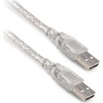Hq Speed USB A Erkek Erkek Kablo 1.5m Şeffaf | USB 2.0 Yazıcı Harici Disk Data Uzatma – A'dan A'ya