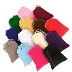 Hrlace 15 adet 15 x 20 cm renkli kadife kese, takı, şekerleme torbası, taşınabilir, büzme ipi, kadife kese, hediye kesesi, kumaş kese, düğün, Noel, cadılar bayramı, doğum günü, parti için, 15 renk