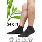 Hrnzafer Tekstil 24’lü Erkek Bambu Patik Çorap - 40 - 44 - Antrasit