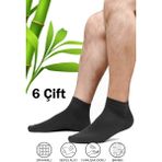 Hrnzafer Tekstil 6’lı Erkek Bambu Patik Çorap - 40 - 44 - Antrasit