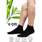 Hrnzafer Tekstil 6’lı Erkek Bambu Patik Çorap - 40 - 44 - Siyah