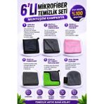 HRPAK 6'lı Muhteşem Mikrofiber Oto Yıkama Temizleme Araç Kurulama Bez , Eldiven Sünger Araba Seti