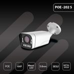 Hs IP-202S 4MP Poe 3.6 mm Warm Led Metal Bullet Güvenlik Kamerası