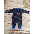 Hsc Bilişim 0-3 3-6 6-9 Ay Star Baby Baskılı Çıt Çıt Kapama Erkek Bebek Tulum - Siyah
