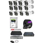 Hsc Bilişim 12'li 5mp 1tb Ip Kamera Seti | Poe | Hikvision Nvr | Iç/dış Mekan | Gece Görüş | Ses Kayıt | - Renkli