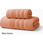 Hsc Bilişim 2 Parça Pamuklu Banyo Havlu Seti Ayla Kiremit - 15 x 25 cm - 001-Renkli
