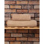 Hsc Bilişim 2 Parça Pamuklu Lüx Banyo Havlu Seti Kahve - 15 x 25 cm - 001-Renkli