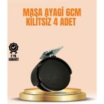 Hsc Bilişim 6 cm Kilitsiz Masa Ayağı Tekerleği 4’lü Set Çok Amaçlı - 001-Renkli