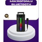 Hsc Bilişim Bluetooth Işıklı Hoparlör – 2X5W Güç | USB + Tf Kart + Fm Radyo | Siyah Renk - 01-Siyah