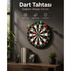 Hsc Bilişim Duvara Monte Sağlam Ahşap Gövdeli Dart Tahtası Ev ve Oyun Alanları Için 17 Inç - 01 - Mavi