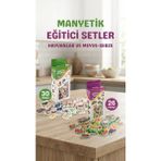 Hsc Bilişim Eğitici Manyetik Hayvan ve Sebze Meyve Seti 56 Parça Magnet - 01 - Mavi