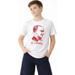 Hsc Bilişim Erkek Çocuk Atatürk Baskılı Tişört Kısa Kollu Bisiklet Yaka T-Shirt - Beyaz - 12 - 13 Yaş