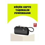 Hsc bilişim klt8912733234220 Dahili Type-C Konektörlü Mini 2000Mah Powerbank