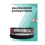 Hsc bilişim klt8912733368963 Kare Küpeşte Uyumlu Balkon Çamaşır Askısı 25X60 Cm Beyaz Pratik
