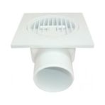 Hsc Bilişim Plastik Yer Süzgeci 10X10 cm 50 mm Yandan Çıkış - 02 - Gri