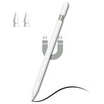 HSFU iPad için 2024 Stylus Kalem, Tablet Kalem Şarjları Manyetik Eğim Hassasiyeti Palm Reddetme iPad Pro 12.9"/11", iPad Air 3/4/5 iPad Mini 5/6, iPad 6-10 Gen✪ 2 Yedek İpuçları, Beyaz