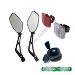 Hsgl Bisiklet sport ayna zil ve ikili reflektör set