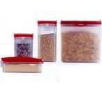 Hsgl Tupperware Oval Dizayn Set Mini ( Kuru Bakliyat Kabı ) Kırmızı