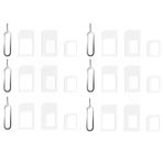 HSKRKOW 4'ü 1 arada Nano SIM kart adaptörü, 6 set SIM kart adaptörü, nano SIM adaptörü, SIM kart adaptörü, SIM kart adaptörü, akıllı telefon ile uyumlu, Siyah, 1