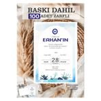 Hsn 100 adet Baskı ve Zarf Dahil Sünnet Davetiyesi Baskılı Zarflı Davetiye Nazar