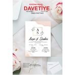 Hsn Nikah Nişan Düğün Davetiyesi Baskılı Zarflı 100 Adet Davetiye