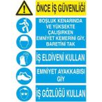 Hsn Önce Iş Güvenliği Uyarı Güvenlik Tabela Levha 25 x 35 cm 2'li