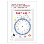 Hsn Yaz Sil Saat Kaç Materyali Çocuk Saat Öğrenme A4 Pvc + Mıknatıslı Yazsil Tahta Kalemi