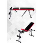 Hsport Siyah/Kırmızı 128 cm Ayarlanabilir Fitness Ağırlık Sehpası