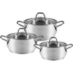 Hsr- Hisar Perge 6 Parça Çelik Mini Tencere Set - Gri