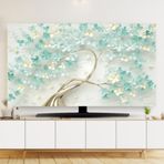 HSTANGKY İç mekan TV örtüsü, toz koruyucu kılıf, kaymaz, TV ekran koruyucu, modern, yumuşak kavisli ekran kaplaması, LCD/LED TV ekran örtüsü, flower2||37-39"(93 x 60 cm)