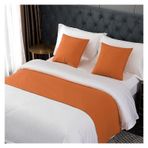 HSTANGKY Otel Yatak Koridoru, Katı Renkli Yatak Örtüsü, Dekorasyon, Pamuklu Havlu, Modern Yatak Koruyucusu, Kraliçe, King Size-Turuncu ||Kraliçe 19,7 x 94,4 cm