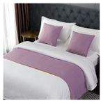 HSTANGKY Otel Yatak Koridoru, Yatak Yatağı Katı Renkli Yatak Örtüsü Dekorasyon Pamuklu Havlu Modern Yatak Koruyucusu, Kraliçe, King Beden, Mor, Twin/Tek Kişilik 19,7 x 70,8 cm