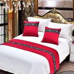 HSTANGKY Otel Yatak Örtüsü Eşarp Yumuşak Saten Yatak Örtüleri Koruma Modern Lüks Yatak Dekorasyonu Yatak Odası Yatak Ucu Havlu İkiz Kraliçe King Boy Yatak için - Kırmızı||King 19,7 x 102,3