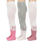 Hstore Kız Çocuk 3'lü Paket Unicorn Desenli Puantiyeli Pamuklu Külotlu Çorap Seti (7-8 Yaş)