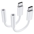 Hsupez 2 Adet USB Tip C 3,5 mm Kulaklık Jakı Aux Ses Dongle, Adaptör USB C Jak, Kulaklık Adaptörü Aux USBC - 3,5 mm, Farklı Tip C Arayüzlü Cep Telefonları ve Bilgisayarlar için