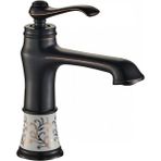 HT Prima Roma Desenli Siyah Lavabo Bataryası