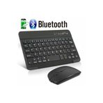 HTC 14 Pro 12" Tablet İçin Uyumlu Slim Şarjlı Türkçe Bluetooth Klavye ve Mouse Seti Siyah