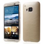 Htc One M9 Kilif Deri Dokulu Arka Kapak Gold