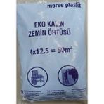 Htm Yapı Kalite Kalın Etli Boya Örtü Zemin Brandası Eşya Koruma Naylonu 50 M2 = 4 x 12,5 - Şeffaf