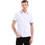 HTML Beyaz Regular Fit Düz 100% Pamuklu Polo Yaka Tişört - S