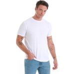 HTML Beyaz Regular Fit Düz Bisiklet Yaka Tişört - XL