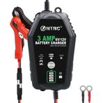 HTRC 3-Amp Araç Akü Şarj Cihazı, 6V ve 12V Akıllı Tam Otomatik Pil Şarj Cihazı Bakımcısı, Damlama Şarj Cihazı, Araba, Motosiklet, Tekne için Pil Desulfator..Lead Asit Lityum LiFePO4 Piller
