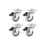 Hts 234 Çift Bilyalı Polyamid Frenli Makaralı Mobilya Tekerleği 50x20mm 4'lü Set