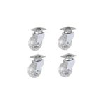 Hts 325 Şeffaf Makaralı Döner Tablalı Mobilya Tekerleği 50x20mm 4'lü Set