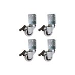 Hts 334-L Frenli Çift Bilyalı PVC Tabla Bağlantılı Mobilya Tekerleği 50x20mm4'lü Set