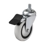 Hts 354 PVC Makaralı Vidalı 75x25 mm 4 Adet Frenli Teker